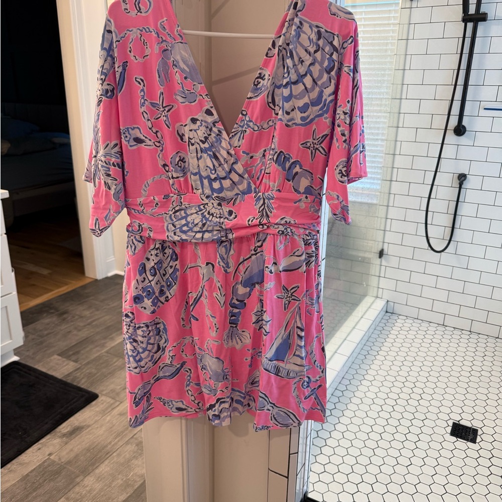 Lilly Pulitzer Pink and Blue Floral Romper